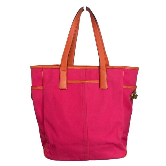 COACH Pink and Orange Bonnie Cashin Tribute Tote Bag with Kisslock Front Pocket - Picture 2 of 11